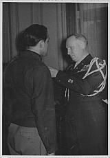 Frankie Hansen while receiving the Silver Star sm